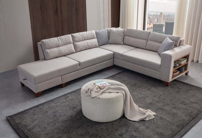 Atelier Del Sofa T-Loft Right - Sofá-Cama Esquinero Crema